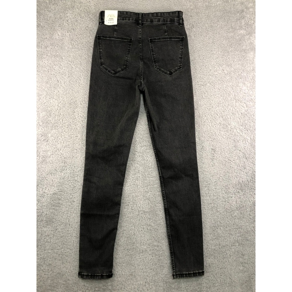 Zara Jeans Women 6 (26x28) Black NWT Super Elastic Hi-Rise Shaper Ankle Length - Picture 2 of 11